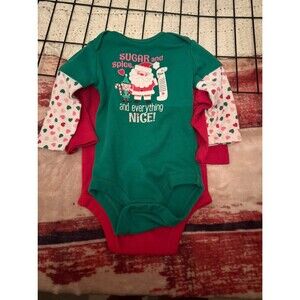 Two Christmas onesies Size 6-9 months
